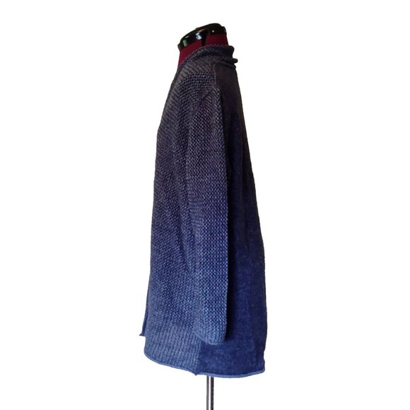 J Jill Long Cardigan Sweater Blue Women Size Large Tassel Tie Knt Wool B… - Picture 4 of 9
